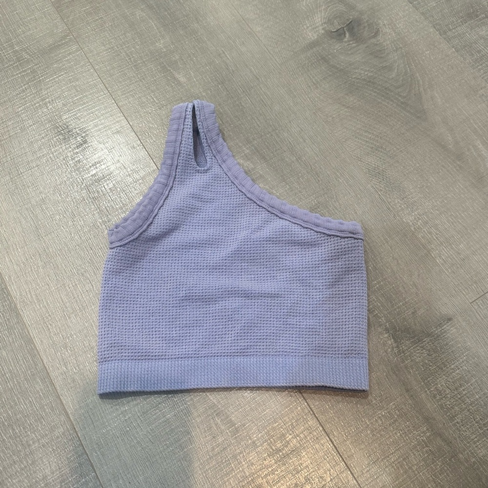 One-Shoulder Lavender Crop Top